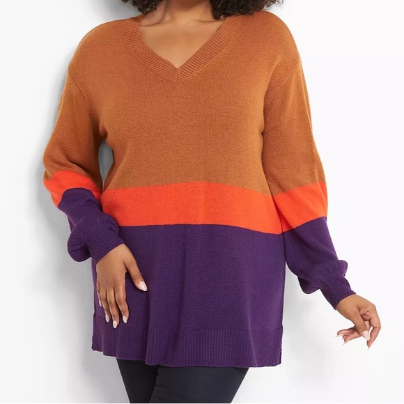 2 for $35 Lane Bryant Sweater Women’s Size 26 28 Lane Bryant Blouson-Sleeve Top - Picture 12 of 13